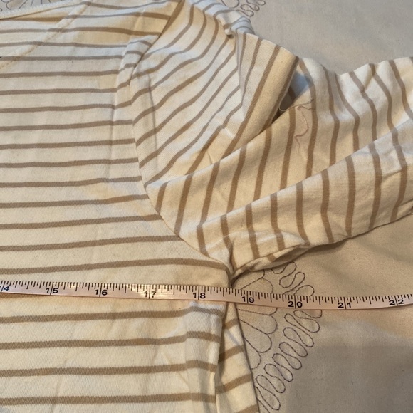 NWT Oatmeal&White Stripe Colour Block Frayed Hem Babydoll Dress Size Small - Picture 6 of 11